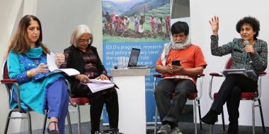 Ilaria Bottigliero, Head of Research & Learning at IDLO, Indira Jaising, first woman Additional Solicitor General, India, Chairman, Majority World Photo Agency, and Irene Khan, Director-General of IDLO